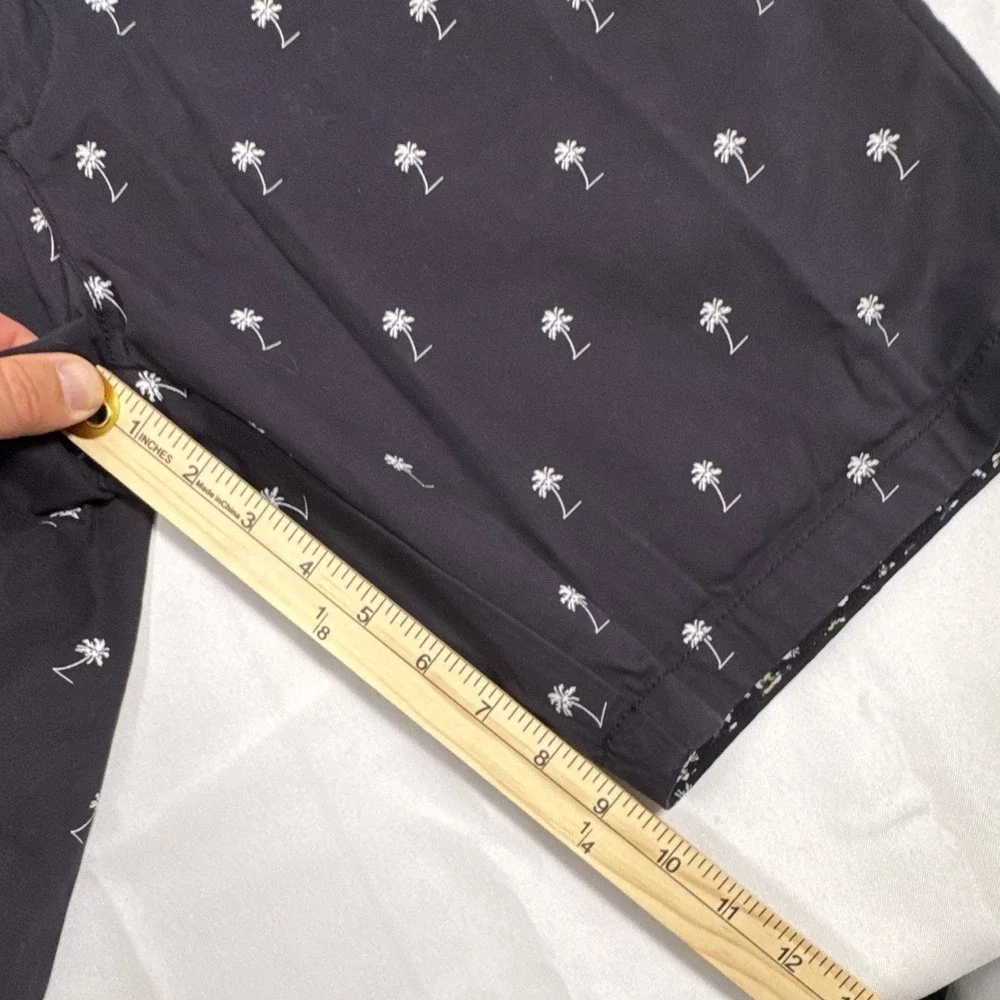 Cactus Man Ricky Singh Navy Palm Tree Print Stretch Chino Shorts Pockets